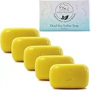 [Natural Elephant] Dead Sea Sulfur Soap 4.4 oz 5 Pack (5 Soap Bars) by