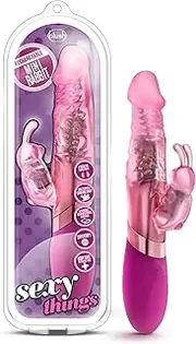 Blush Gyrating Rabbit Vibrator, 6 Vibrating Functions, Rechargeable Dual Stimulation, Sex Toy for Women