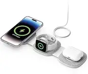 Laser 3 in 1 Travel Wireless Charging pad, USB-C, Apple, iPhone, Apple Watch, Airpod, Travel, Foldable, Carry Bag