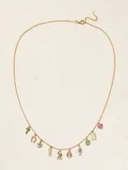 [Roxanne First] Roxanne First - All The Luck Charm 14-karat Gold Sapphire Necklace - Multi - One size One size Multi