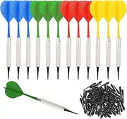Helonge Soft Dart, 12 Pcs Dart with Plastic Soft Tip Points for Dartboard