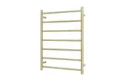 Radiant RTR01 Round Bar Heated Towel Rail - 600 x 800mm - Light Gold Stainless Steel - Bottom Left/Top Right Wiring