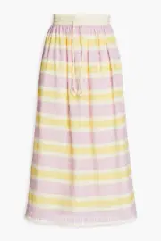 ZIMMERMANN JUDE LACE MIDI SKIRT LILAC AND YELLOW FLORAL LACE SZ 2 NWT RRP$650