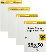 Post-it Super Sticky Easel Pad 4 Pieces Set, 635 x 775 mm, White