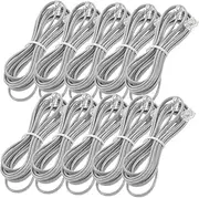 Enhanced Phone Extension Cord 10 Pieces Rj11 6p4c 4-Wire Core Coiled Phone Cord PVC for Office Hotel