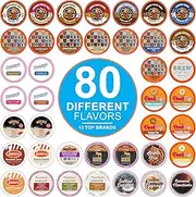 Crazy Cups Flavored Coffee Pods Variety Pack for Keurig K Cups Brewers, Assorted Flavored Coffee Sampler, 80 Count