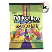 6x Bags Mike and Ike Mega Mix Sour 10 Assorted Flavors Chewy Candy | 5oz
