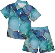 [Caihoyu] Toddler Baby Boys Short Sleeve Shirt Top+shorts Suits Toddler Boy Outfit Summer Clothing