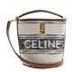 CELINE 經典TEEN BUCKET 16品牌LOGO帆布手提/斜背水桶包(米色)