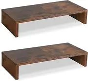 TEAMIX 2 Pack Monitor Stand Riser-20 inch, Wood Monitor Stand, Desktop Organizer TV/Screen/PC/Printer/Laptop Riser, Computer Stand with Keyboard Organizer Desktop Stand, Monitor Riser, Brown