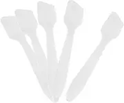 50 Pack Cosmetic Spatulas - Small Plastic Spatula for Cosmetics, Creams, Crafts - Makeup Spatula - Multipurpose Mini Applicator for Mixing Cream, Skincare, or Scraping Jars (White)