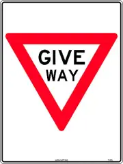 GIVE WAY Non Reflective 600mm x 450mm Polypropylene Sign