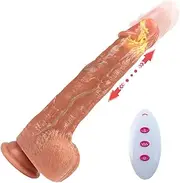 9.64" Large Thrusting Vibrating Dildo, Realistic Big Dildo Vibrator with 6 Thrusts & 10 Vibrations, G Spot Sex Toy for Men and Women with Suction Cup, Silicone Dildo Remote Control Adult Toy for Women Couple