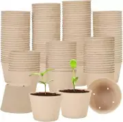 Seed Starter Trays, 126 Packs 4 Inch Round Biodegradable Peat Pots, Seed