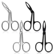 4 Pcs Tweezers Scissor Handle Straight Tip Eyebrows Tweezers for Hair Plucker
