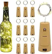 10 Pieces Bottle Lights, 2M 20 LEDs Wine Bottle Lights with Cork, Battery Fairy String Light, Bottles Stopper Light with 3 Speed Adjustment for Christmas Wedding Decor