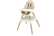 Costway High Chair Wooden Convertible Feeding Chair Booster Seat w/Removable Tray