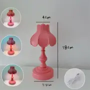 (Rose Red)Desk Lamp Retro Leaf Ingenious Lovely 3 Light Sources Small T