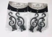 Cambria Garden Arch Finials Matte Dark Brown (Set Of 4) New Sealed