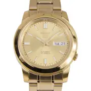 Seiko 5 Men's Automatic Watch Day Date Gold Tone Watch SNKK20K1