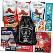 Beef Jerky & Nuts Gift Baskets For Men - Nuts, Meat Black For The Greatest Man