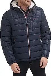 [Tommy Hilfiger] Men's Midweight Sherpa Lined Hooded Water Resistant Puffer Jacket