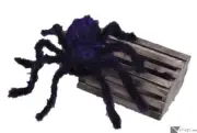 Spooky Giant Fuzzy Posable Halloween Spider 30" Hanging Decoration, Purple