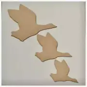 Duck Set of 3 Flying Ducks MDF Shape DIY Raw Cut Out Art Craft Decor