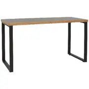 Otto Contour Home Office Study Woodgrain Desk 1400mm Black