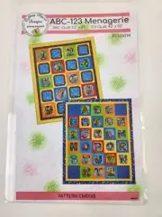 ABC 123 Menagerie Quilt Pattern Cathy Marie Designs Quilting Nursery Alphabet