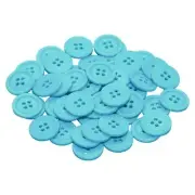 50 PCS 3/4 inch Buttons for Crafts 4 Holes Blue Resin Buttons for Sewing Chil...