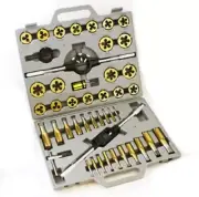 PRO-GRADE 45PC LARGE-DIAMETER TITANIUM SAE STANDARD TAP & DIE THREADING TOOL SET