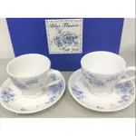全新 SANGO 三郷陶器 BLUE FLOWER  2杯2碟 對杯組 咖啡杯 花茶杯 紅茶杯 日本