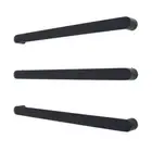 RADIANT 3 x 650mm Single SQUARE Bar Matt BLACK HEATED Towel Rail round end KIT