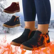 Couples Mens Womens Boots Winter Flat Anti Splashing Plus Velvet Warm Short