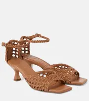 [Souliers Martinez] Souliers Martinez Veronica woven leather sandals AU 10 brown