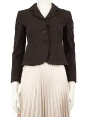 Brown Wool Plaid Blazer