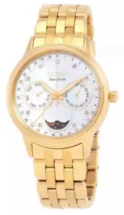CITIZEN FD0002-57D Calendrier Eco-Drive Chronograph Moon Phase Diamond Watch