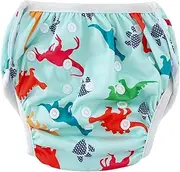 Reusable Adjustable Swim Nappy LARGE-XL (12-20kg/Size 2-5) Boys 'Toddler to Preschool' Premium Cloth Swimming Diaper DINOSAUR ROAR_L