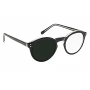 4X / +16 Diopter Magnifying Reading Glasses: Left Eye Magnified - Black Frame