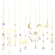 Moon Star Crystals Wind Prism for Sun Catchers Handmade Garden Hanging Pen