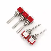 5Pcs SH 6Pin DPDT ON-ON 2 Position Long Flat Handle Remote Control Toggle Switch