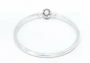 NEW Authentic PANDORA Moment 925 Silver Logo Ball Charm Bangle Bracelet 590713