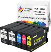 5 Pack (2BK,1C,1M,1Y) Compatible Ink for Canon PGI-1600XL PGI1600XL for Canon MB2060 MB2160 MB2360 MB2760