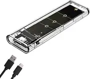 Aswalling M.2 NGFF SATA Dual Protocol SSD Case Clear USB Type C 10Gbps PCI-E M2 SSD Transparent External Enclosure Hard Disk Box