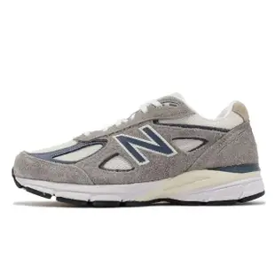 【NEW BALANCE】休閒鞋 990 V4 男鞋 灰 深藍 美製 麂皮 復古 拼接 NB 紐巴倫(U990TA4-D)