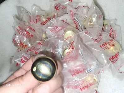 36 Hafele Polished Brass 1 1/4" Cabinet Door Knobs New in Package with Screws