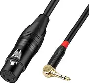 Right Angle 3.5mm Male to XLR Female Cable, tunghey 3.5mm Male to XLR Female Microphone Cable, XLR to 3.5mm Cable Compatible with Tablet, Laptop, Microphone, Amplifier, Audio Board (2m)