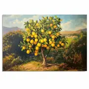 Lemon Tree Painting with Bright Fruit Flat Rolled, Framed or Wrapped Canvas