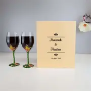 Personalised Wine Glasses Butterfly Set